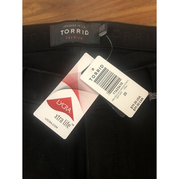NEW Torrid Women’s SKY HIGH LYCRA SKINNY JEAN PREMIUM STRETCH BLACK sz 20R NWT - Picture 5 of 8